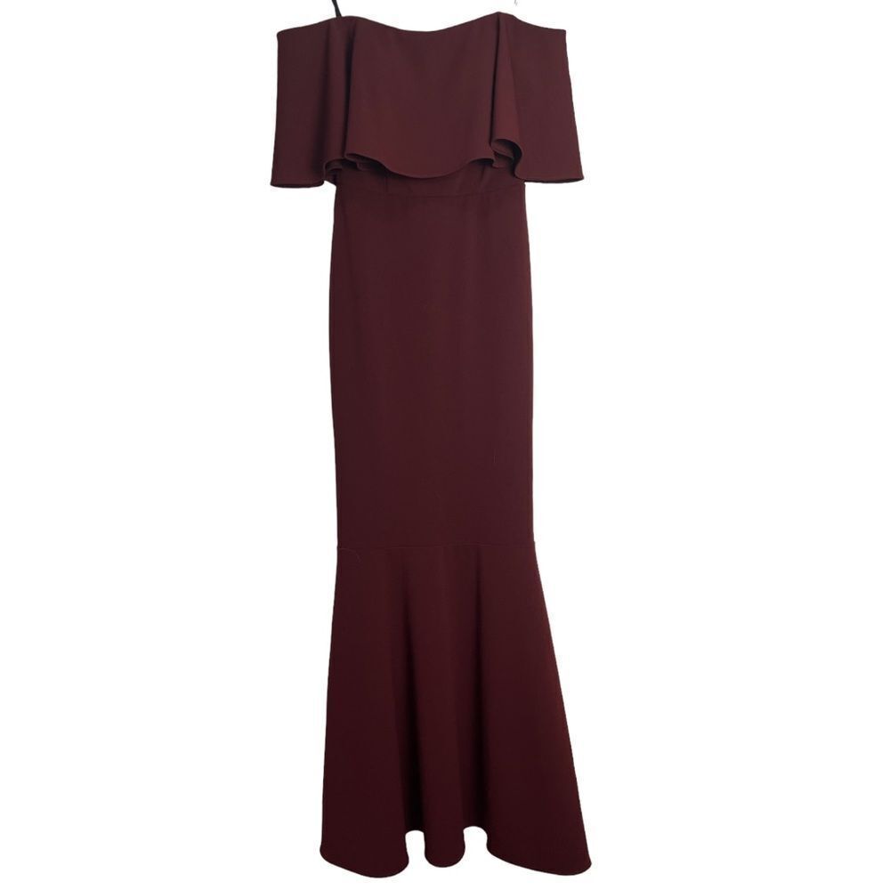 BHLDN Mermaid Style Maxi Dress in Burgundy